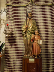 NAZARET, ISRAEL, July 8, 2015: the figure of St. Joseph with Jes