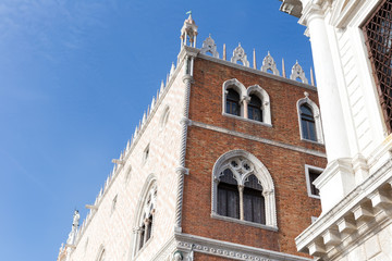 Fototapeta na wymiar Architectural detail of the Doge's Palace (Palazzo Ducale) in Venice, Italy