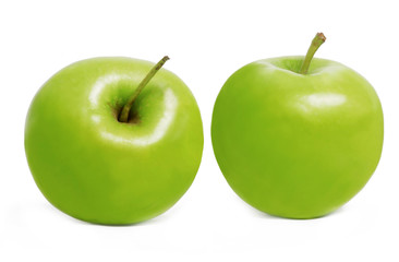 green apple  isolated on the white background