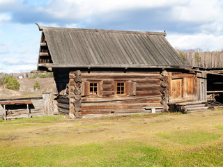 Fototapeta na wymiar Traditional Russian wooden log house