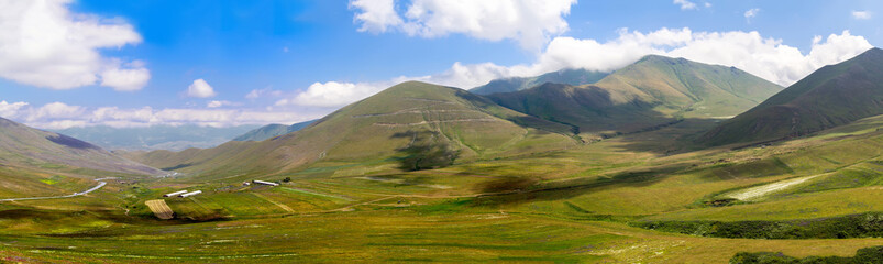 Large-format panorama of the Caucasian mountains