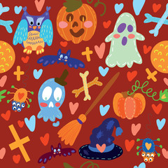 Seamless pattern/ Halloween. Seamless pattern can be used for wa