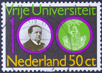 NETHERLANDS - CIRCA 1980: A stamp printed in Netherlands honoring Centenary of Amsterdam Free...