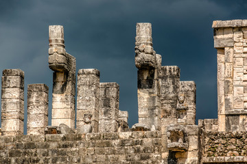 Warriors Temple (los Guerreros). Chichen Itza, Yucatan, Mexico.