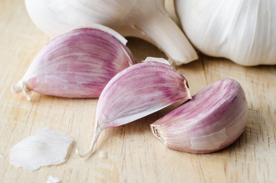 Garlic Cloves and Bulbs Close Up