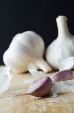 Garlic Bulbs with Peelings
