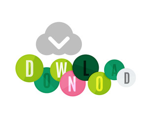 Download button made of glossy circles