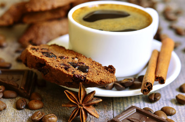 Chocolate biscotti with dried cranberry.