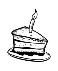 cake slice with candle