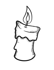 Candle in doodle style