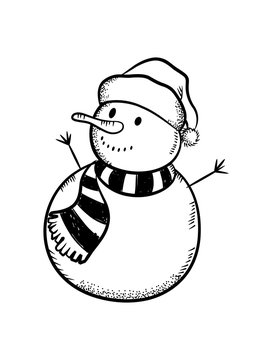 recommend clip art: snowman doodle