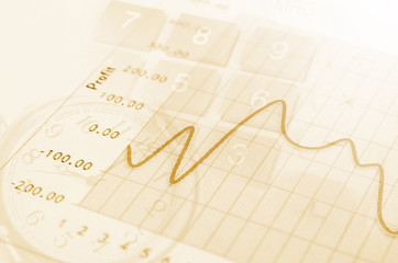 Clocks with finance graph.