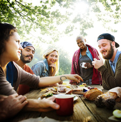 Friends Friendship Outdoor Dining People Concept