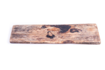 old wood board weathered isolated on white background