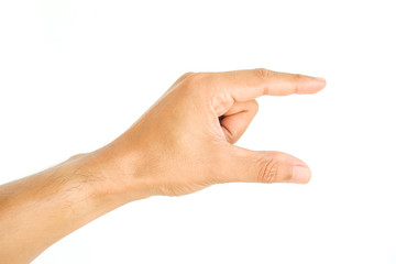 Hand keep something isolated on white background