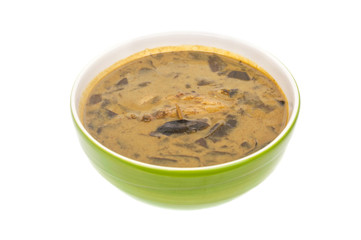 Curry spicy vegelable and fish grill with coconut milk