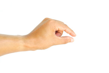 Hand keep something isolated on white background