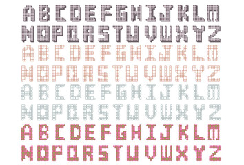 Collection abstract font pixel; Vector illustration