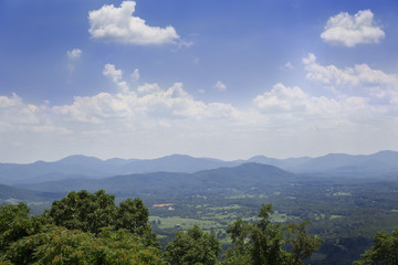 Clouds over the mountains at Afton Mountain near Charlottesville Virginia.