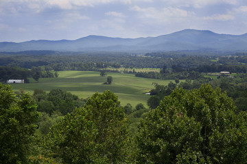 Clouds over the mountains at Afton Mountain near Charlottesville Virginia.