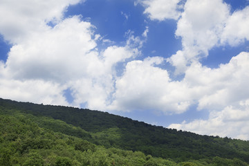 Clouds over the mountains at Afton Mountain near Charlottesville Virginia.