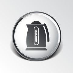 Electric kettle icon kitchen vector preparation illustration