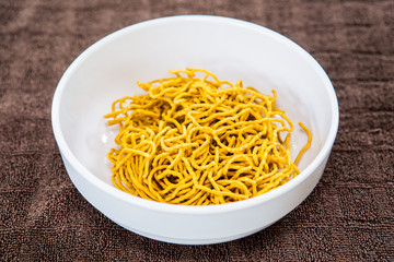 Thai noodle on white bowl