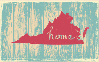 Virginia nostalgic rustic vintage state vector sign