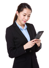 Young businesswoman use of the cellphone