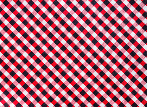 red black white checked pattern