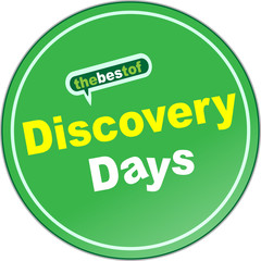 vector greeting stickers or stickers round shape until the Day of discovery, perfect and plastic badges for clothing 