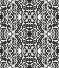 Abstract black and white seamless vector background