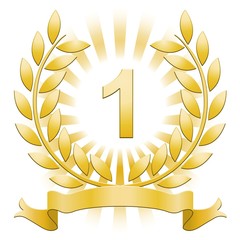 Lauriers 1 or sur fond blanc