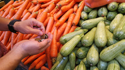 Buying vegetables at the market
