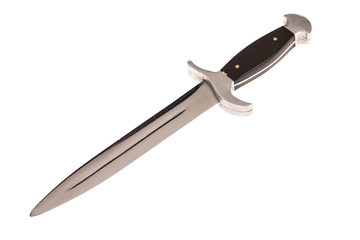 Bowie knife with black grip.