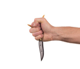 Grip of knife.