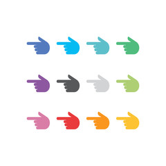 colorful flat hand icon back