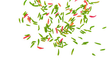Chili peppers on white background.
