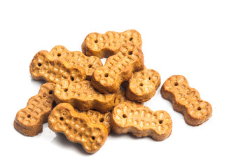 Groundnut shaped biscuit isolated in white