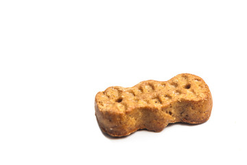 Groundnut shaped biscuit isolated in white