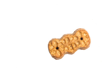 Groundnut shaped biscuit isolated in white