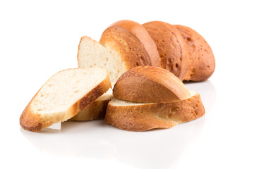 Bread slice isolated on white