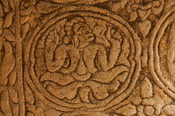 Carving in Bayon temple Cambodia