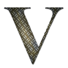 Metal alphabet symbol - V
