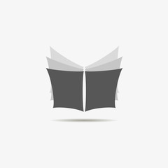 stylish logo of the bookstore. book in turn. the icon of an open book for reading and learning