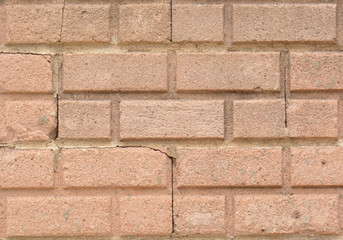 close up brick wall with cracks