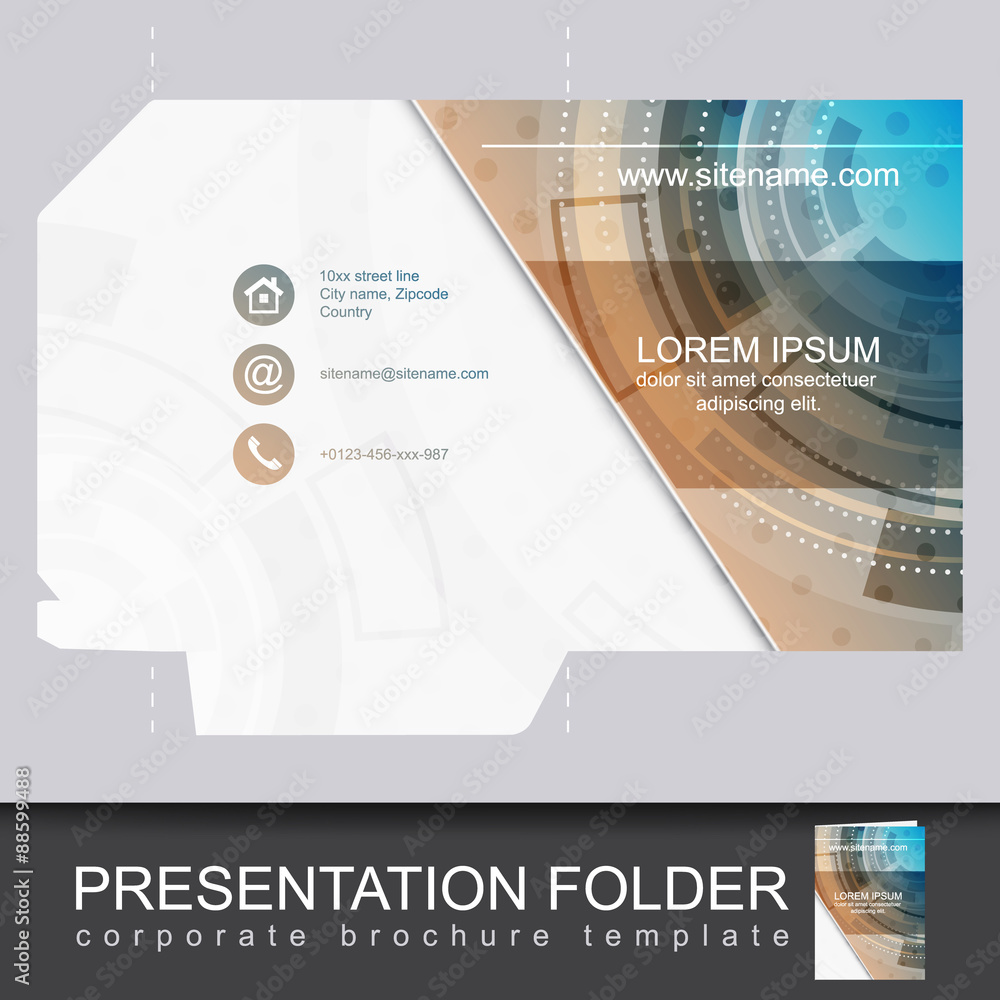 Poster vector presentation folder design template