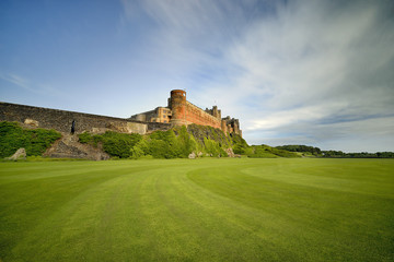 Bamburgh castle, Northumberland taken from the North looking South - panorama