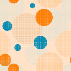 Vector fabric circles seamless pattern
