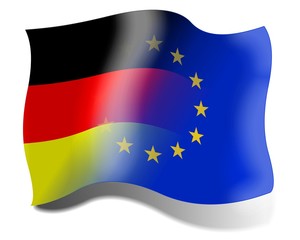 Naklejka premium Flags: Germany and Europe